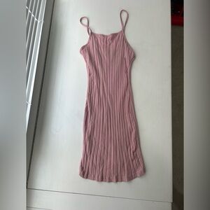 Pink Ribbed Sleeveless SHEIN Dress